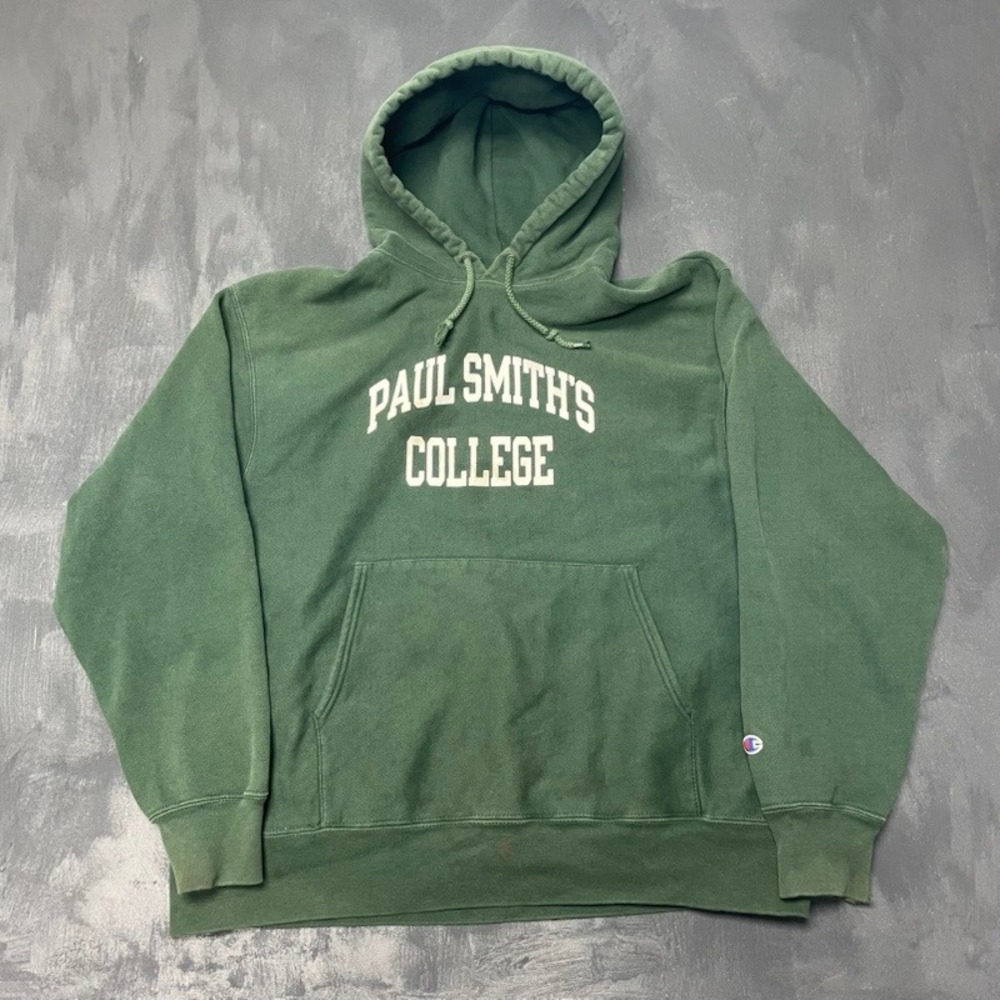 Vintage Paul Smith's College Hoodie Mens XL Green 90s Champion Reverse Weave